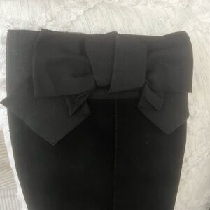 Kate spade knee high suede boots with grosgrain bow - size 7